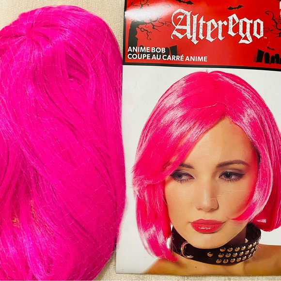 Alterego Hair | Bright Hot Pink Bob Haired Wig | Color: Hot Pink - Picture 2 of 3